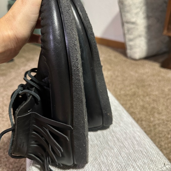 SAINT LAURENT black leather moccasin boot. Fur lined. 36.5 women’s size 6 - Picture 4 of 7